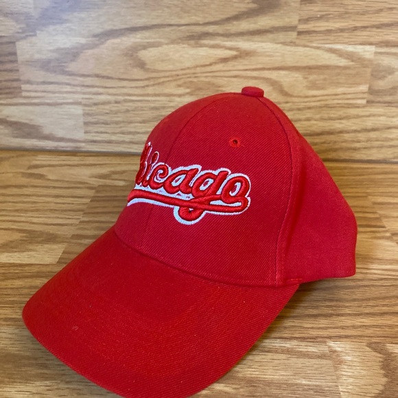 City Hunter OSFA Chicago Spell Out Hook & Loop Adjustable Cap Red Embroidered. - Picture 4 of 12
